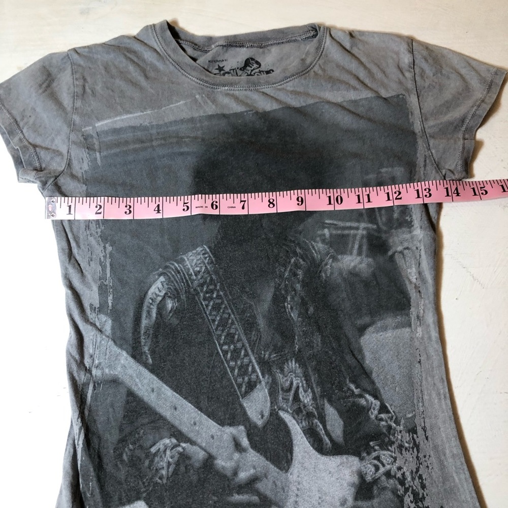 Jimi Hendrix Grey Graphic Guitar Playing Rock Photo Print, XS, 100% Cotton - Picture 7 of 9